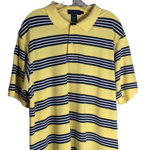 Daniel Cremieux Yellow with Thin Navy Stripes Polo Excellent Condition Sz Large - Picture 4 of 11